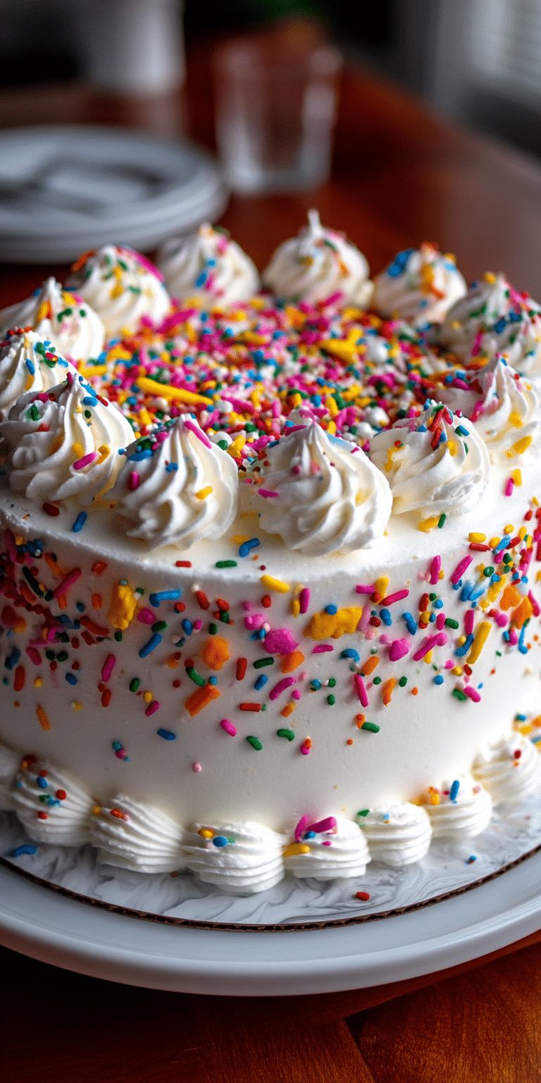 u5984481836 A round frosted cake presented on a white platter 314bfbd1 fbc9 4bb0 9a6b 4b74d5362ca7 0