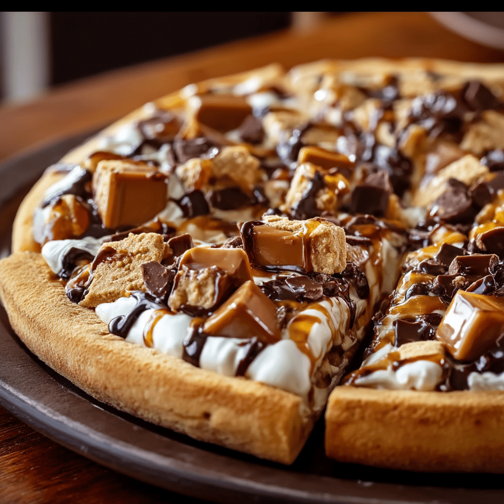Indulge in the ultimate treat with this Deep Dish Cookie Dough Cheesecake Pizza, perfect for dessert lovers!