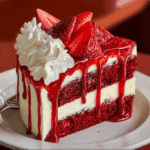 Indulge in the rich flavors of Red Velvet Strawberry Cheesecake – a decadent delight you’ll savor!