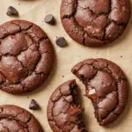 Fudgy chewy brookies with crackly tops and gooey chocolate interior