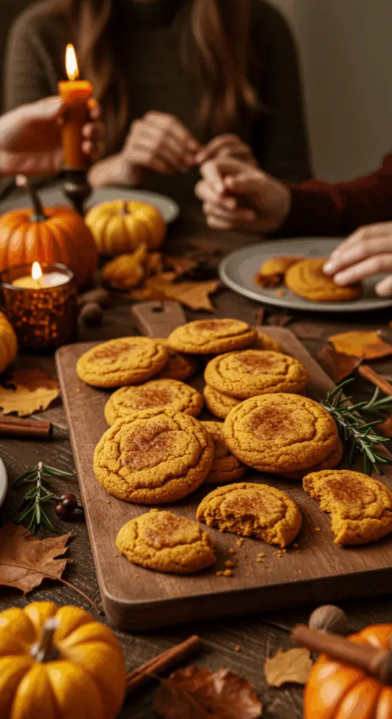 Maple pumpkin cookies served for fall entertaining and autumn gatherings