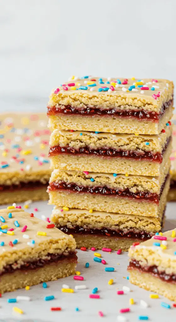 Pop Tart cookie bars served at family gathering with colorful presentation