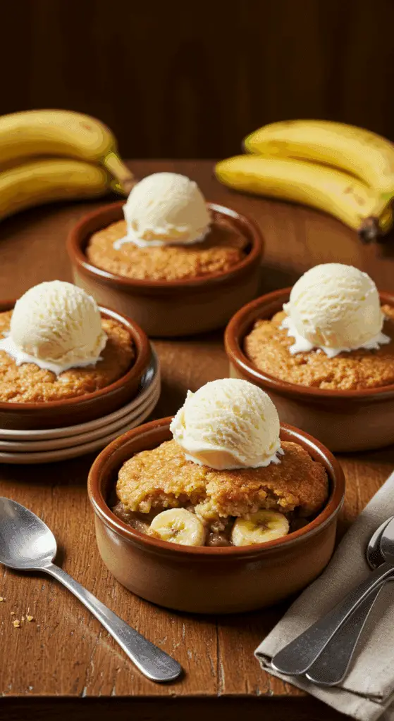 Southern Banana Cobbler serving