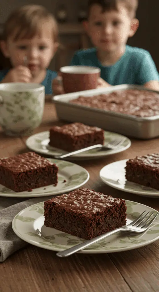 Zucchini brownies served elegantly on dessert plates