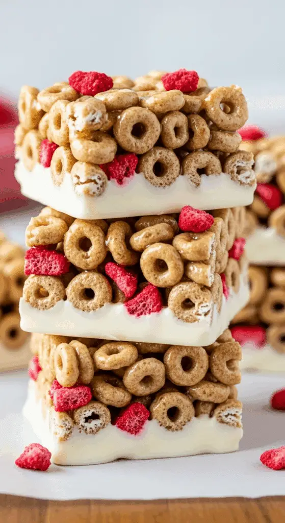 Stacked homemade Cereal Bars ready for snacking.