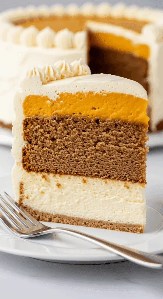 Thanksgiving piecaken served at holiday dinner showing impressive layered dessert