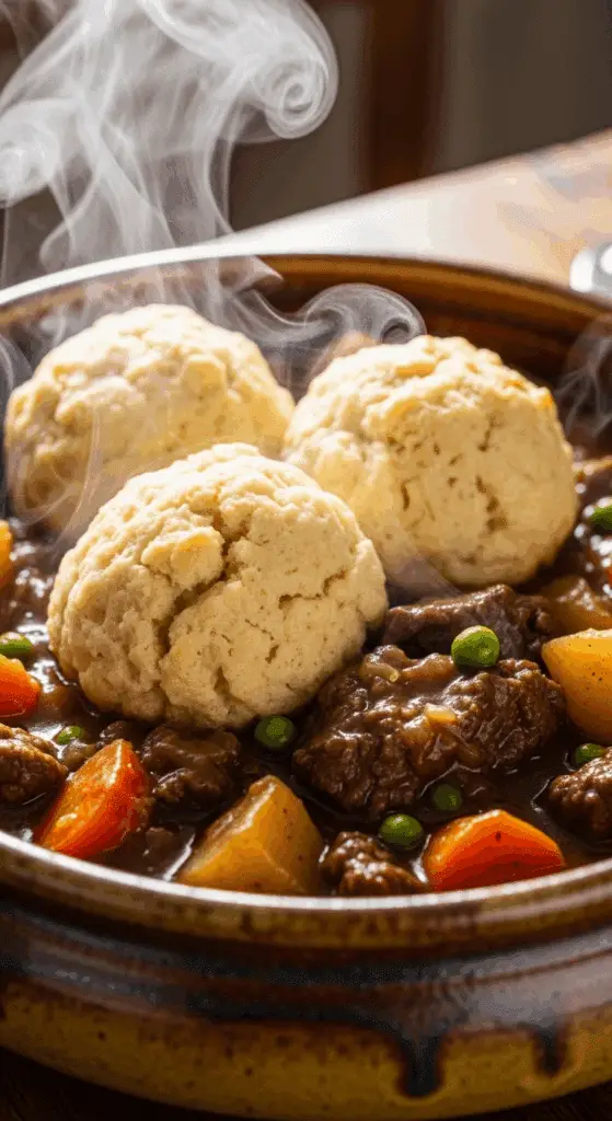 Beef Stew and Dumplings comfort food recipe