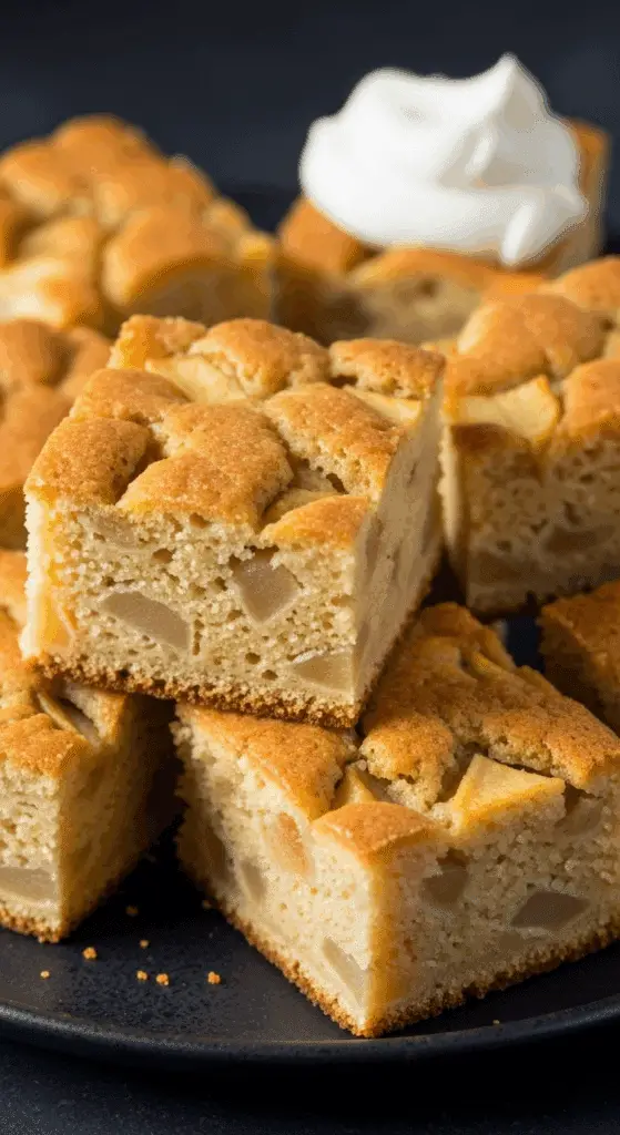 a plate of Apple Cake squares