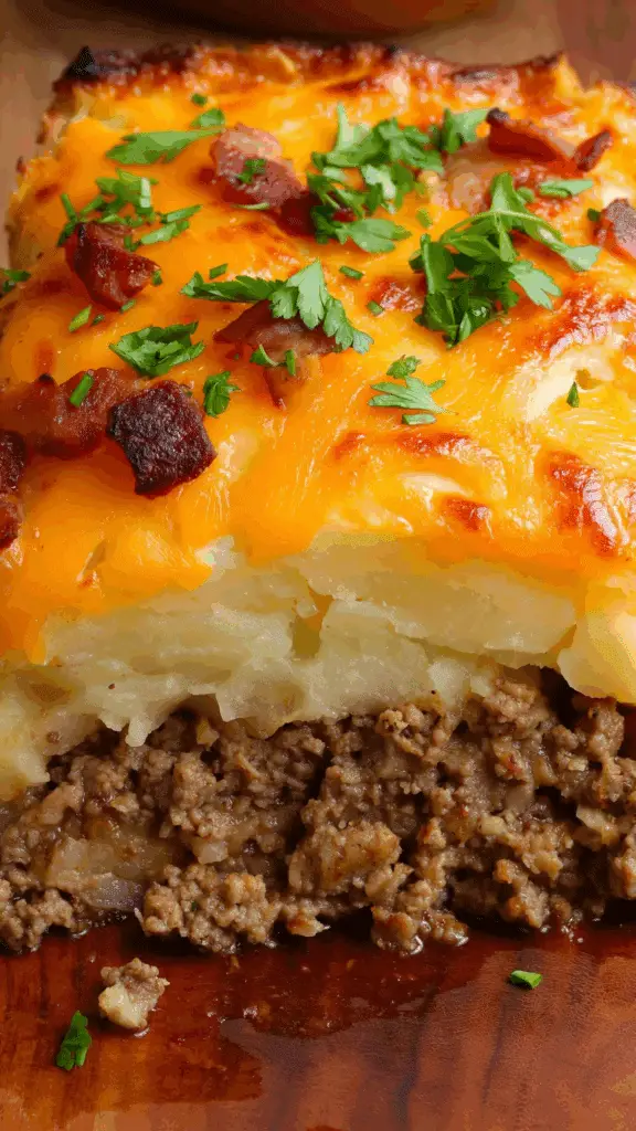 Meatloaf with Mashed Potatoes and Cheese recipe
